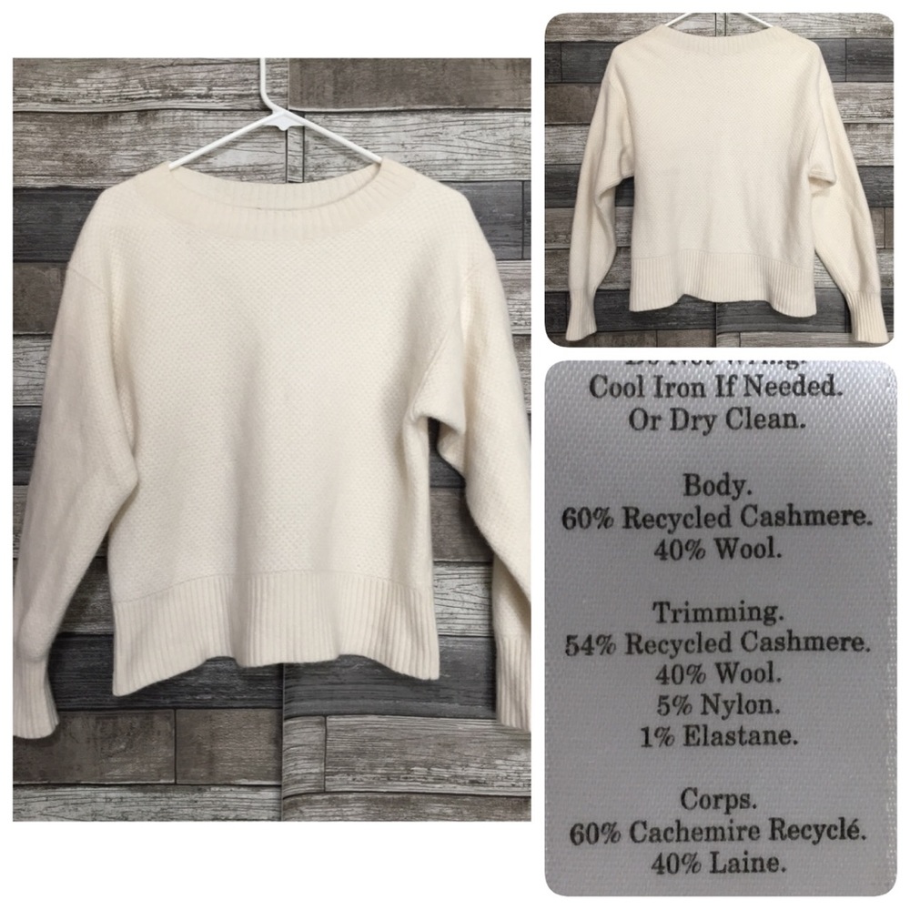 Everlane Cashmere Wool Sweater Women’s M Off White Pullover